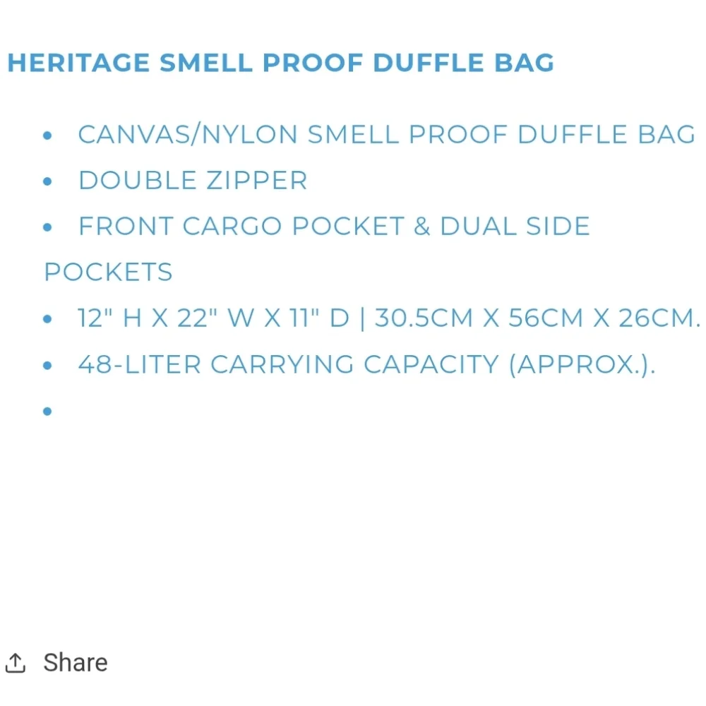 Cookies Heritage Smell Proof Camo Duffle Bag. NWT In Original Packaging.